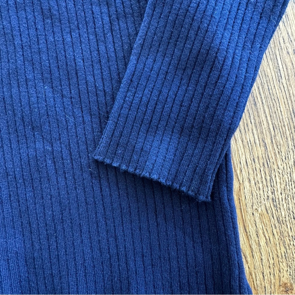 NWT Anatomie Charlize Navy Zip-Up Ribbed Travel Sweater Orange Cream Stripe - Picture 12 of 14